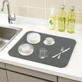 thumbnail image 2 of Unique Bargains Diatomaceous Stone Dish Countertop Drying Mat Black 15.7*11.8 inch, 2 of 7