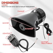 OEMASSIVE 12V 100W Horn Siren Megaphone Loud + MIC Speaker 7 Sounds Car Vehicle Truck Van