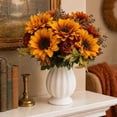 thumbnail image 4 of KGJQ Sunflower Artificial Flowers, Realistic Fake Bouquet for Wedding Home, Rustic Silk Fabric Floral Arrangements for Vase Centerpiece, Fall Decor, 4 of 8
