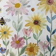 thumbnail image 6 of WYYP Flowers Bees Wall Round Tablecloth for Picnic Dining Kitchen Farmhouse 100% Polyester Fiber Full Width Single-Sided Printing White, 6 of 8