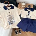 thumbnail image 4 of Sonducket Brothers disfraces niños estilo coreano suéter cuello Tops sólido niñas manga corta vestido oso vestidos ropa conjunto conjuntos de ropa Vestido setenta y tres, 4 of 6