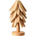thumbnail image 1 of 5 Pcs Natural Wooden Christmas Tree Coasters - Heat Resistant, Non-Slip Wood Trivets for Hot Dishes, Cups & Tabletop Protection, 1 of 6