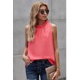 thumbnail image 4 of POGLIP Women's Red Ruffle Trim Neckline Tank Top, 4 of 6