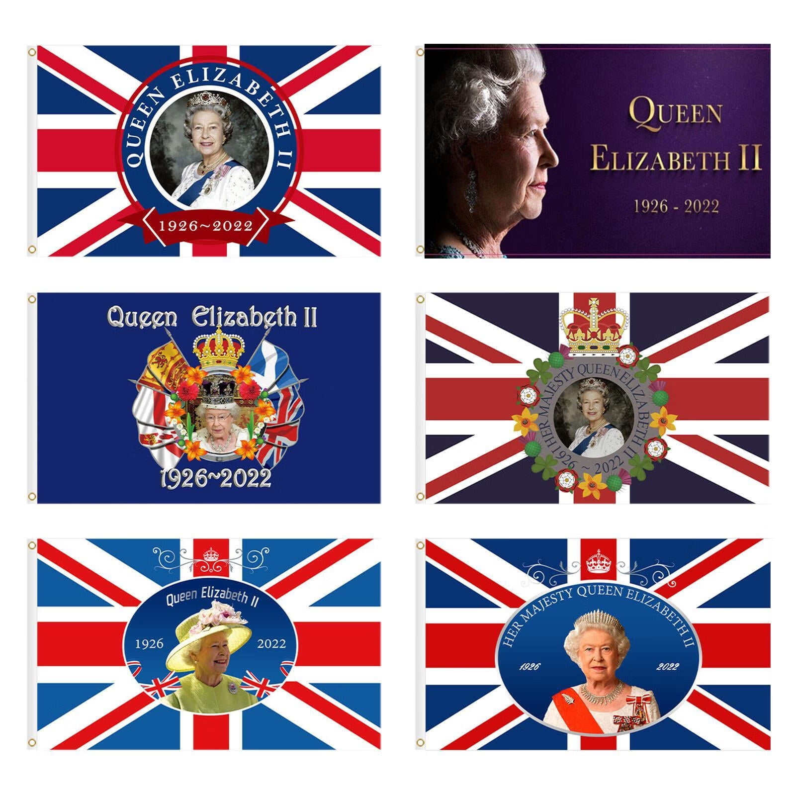 Queen Elizabeth Flag3x5ft Her Majesty's Flag Commemoration Of the