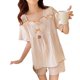 thumbnail image 3 of Whataatahia Conjunto de pijamas de manga corta para mujer con patrón de oso, transpirable, suelto, lindo conjunto de pijama de verano para pijamas en casa M, 3 of 8