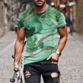 thumbnail image 2 of European And American Round Neck Casual Ethnic Style Retro Printed Short Sleeve T-shirt Top L, 2 of 5