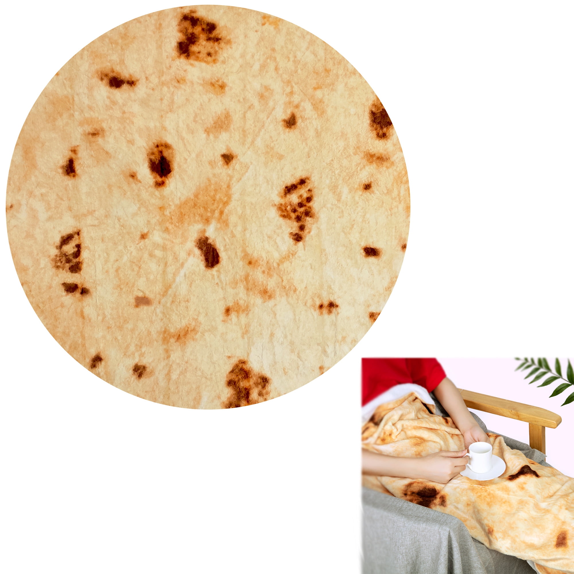 Novelty Realistic Food Burritos Tortillas Blanket Plush Round Hot Blanket Adult