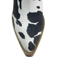 thumbnail image 4 of ARiderGirl Dako Womens Western Cowboy Booties with Stacked Leather Heel Slip on Cow Print Ankle Booties, 4 of 4