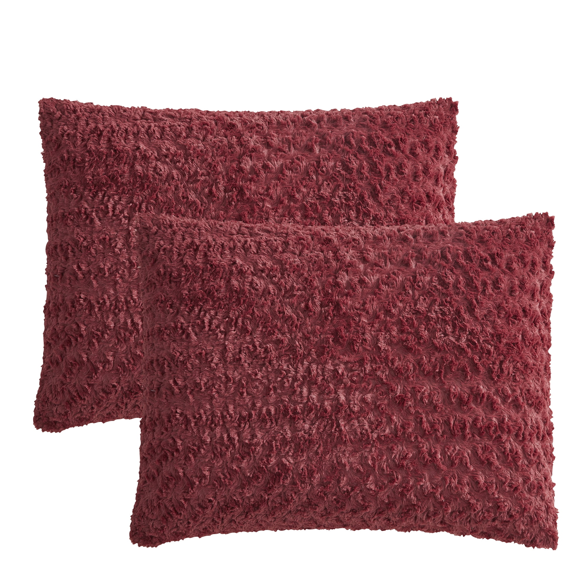 Sweet Home Collection Mika Faux Fur Animal Comforter Set - Queen Burgundy