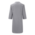 thumbnail image 6 of ZOHIUM Shirts for Women Women's Cotton Linen Medium Long Slim Slim Waist Slim Sleeve Cardigan Shirt Summer Shirts for Women 2066 Blouses Womens Blouses Dressy Casual (Gray,XXXXL), 6 of 6