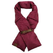 C.C Unisex Soft Slim Warm Insulating Quilted Puffer Scarf Neckwarmer, Burgundy