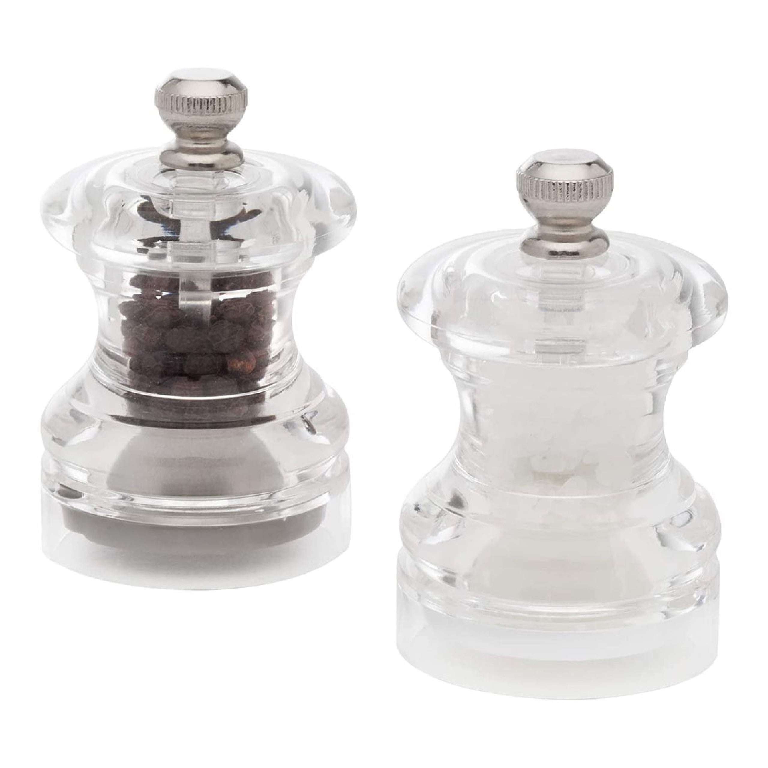 Mini Salt and Pepper Grinder Set, Small Tiny Adjustable Coarseness Ceramic  Salt Grinder with Funnel and Bag Portable Handy Spice Pepper Mill Shaker