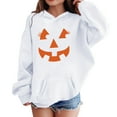 thumbnail image 4 of KAUOD Youth Cotton Pumpkin Hoodies Thick Warm Fleece Halloween Pullover Hoodie Sweatshirts Teen Kids Girls Oversized Tops, 4 of 8