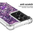 thumbnail image 4 of Samsung Galaxy S21 Ultra 5G 6.8" Case,Creativity Clear Quicksand Glitter Flowing Liquid Floating Soft TPU Case w/Stand Bling Diamond Sparkle Phone Cover for Galaxy S21 Ultra  Purple, 4 of 14