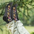 thumbnail image 5 of EARKITY Wool Socks, Women's Floral Design Vintage Crew Socks, Aesthetic Vintage Ethnic Style Socks for Girls, Above Ankle Crew Stretch Socks, Unique Gifts for Women Girls, 5 of 5
