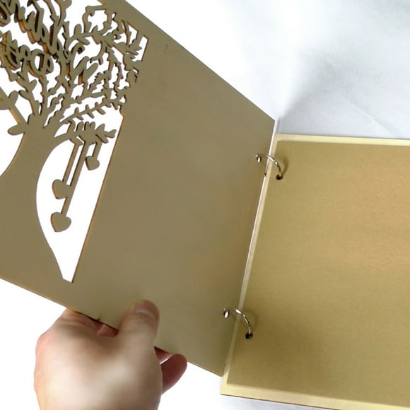 Wooden Guest Book Wedding Reception Exquisite Romantic Guest Sign in Book Adornment Container Writing Pad for Storage Decoration