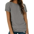 thumbnail image 5 of DondPO Women's T-Shirts Womens Short Sleeve Round Neck Shirts Summer top Fashion Basic Tee Shirts for Women Womens tops Gray XL, 5 of 9