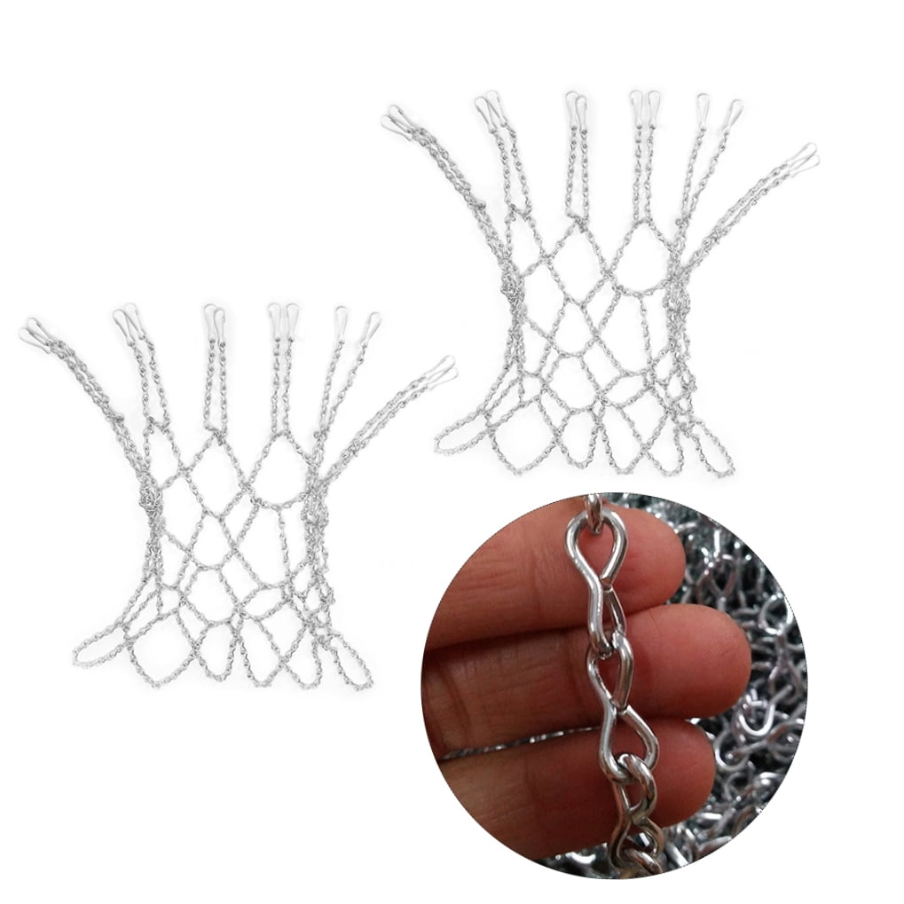 Supvox 2-Pack Rust-Resistant Steel Basketball Chain Nets Compatible with Standard Hoops for Indoor and Outdoor Use