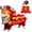 Red, variant on Cute Lion Dog Costume with Beast Horn for Halloween Chinese New Year - Pet Clothes for Small Medium Dogs - Lion Dragon Dance Clothing for Halloween, Christmas and Cosplay