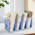 thumbnail image 2 of Binwennn Book Organizer With 4 Compartments Acrylic File Organizer For Desk Clear File Sorter Desk File Organizer Sturdy Bookends For Books Magazines And Files Color File Small Craft Table Easter, 2 of 4