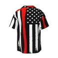 thumbnail image 2 of Disketp Men's Hawaiian Firefighters USA Flag Print Shirts Button Down Holiday Beach Shirts-3X-Large, 2 of 7