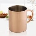 thumbnail image 3 of Tasse à café, BuyWeek 400mL 304 en acier inoxydable double couche anti-brûlure café tasse de bière(Or rose), 3 of 9