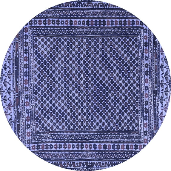 Ahgly Company Indoor Round Southwestern Blue Country Area Rugs, 5' Round