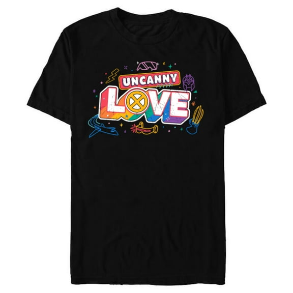 Marvel X-Men Uncanny Love Rainbow Pride - Short Sleeve Blended T-Shirt for Adults - Customized-Black