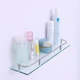 thumbnail image 2 of Naiovety Estante de almacenamiento Accesorios de baño de vidrio de acero inoxidable Estructura estable Estantes de baño prácticos Soportes Juegos de accesorios de baño, 2 of 6