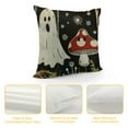 thumbnail image 4 of Qinduosi Halloween Pillow Covers Halloween Ghosts Mushroom Decor Pillowcase Black Holiday Farmhouse Throw Pillows Indoor Outdoor Couch Cushion Case for Home Sofa Decorations White, 4 of 5
