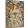 thumbnail image 1 of ARTCANVAS Champenois Imprimeur-Editeur - Blue 1897 Canvas Art Print by Alphonse Mucha - Size: 40" x 26" (1.50" Deep), 1 of 9