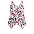 thumbnail image 5 of Avenue Women's Plus Size Sharkbite Print Tankini Top, 5 of 5
