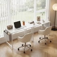 thumbnail image 4 of edx 44" Home Office Desk for Small Spaces, Computer Desk with Storage Bag & Hook, Modern Simple Style Study Writing Table for Bedroom, White, 4 of 8