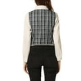 thumbnail image 3 of MODA NOVA Juniors Plaid Double Breasted Cinched Waist Racerback Suit Vest Black XS, 3 of 5