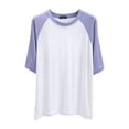 thumbnail image 4 of VNKIDY Women's T-Shirt Oversized Raglan Short Sleeve Tees Color Block Short Sleeve Crewneck Loose Fit Stretch Top For Casual Daily Street Wear Versatile Top, 4 of 4