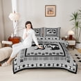 thumbnail image 4 of Feelyou Western Jungle Bear Bedding Comforter Set, Grey Triangle Aztec Twin Comforter Sets, Woodland Wildlife Animal Reversible Bedding Set, Luxury Bedroom Decor, 2 Pieces, 4 of 8
