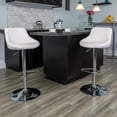 thumbnail image 4 of Contemporary White Vinyl Bucket Seat Adjustable Height Barstool with Chrome Base, 4 of 6