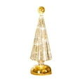 thumbnail image 2 of Christmas Decoration Mini Glass Christmas Tree Lamp | LED Candle Light Figurine | Red Green Gold | 10.62 Inch Tabletop Display | Festive Holiday Centerpiece | Home Office Mantel Decor, 2 of 3