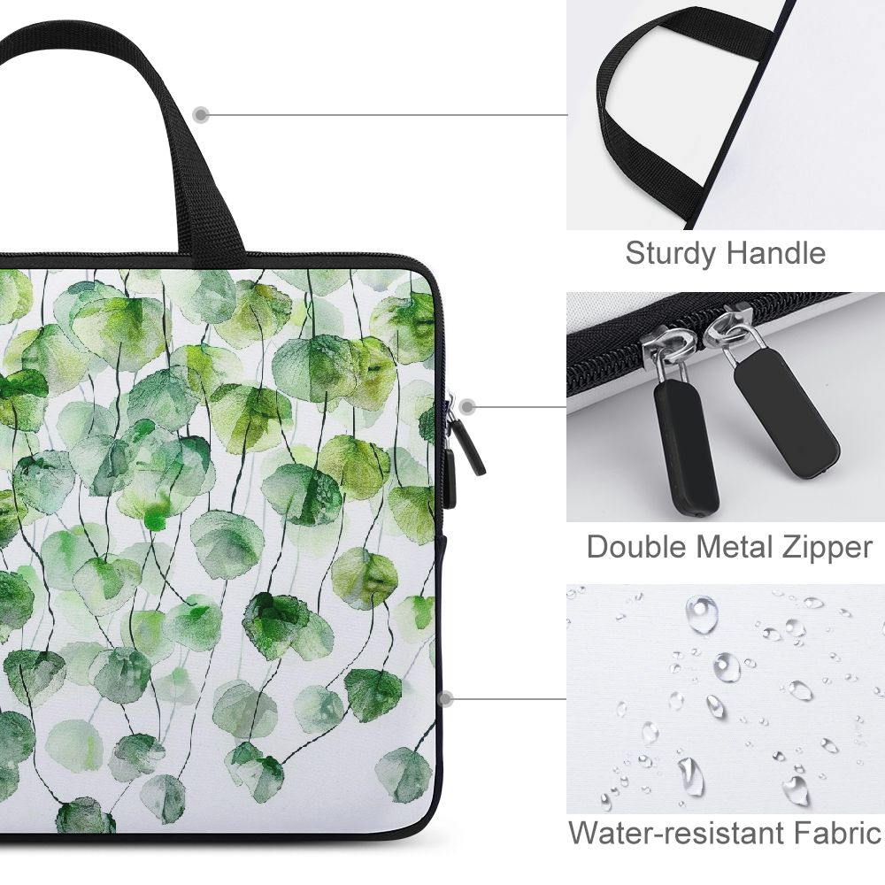 Jrxy Foliage Lace Laptop Handle Bag Diving Fabric Computer Protect Case Sleeve Carrying Bag 13inch