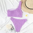 thumbnail image 5 of One Shoulder Swimsuits for Women,Textured Stretch Fit Bikini Sets,Seamless Bras and Cheeky Briefs, 5 of 6
