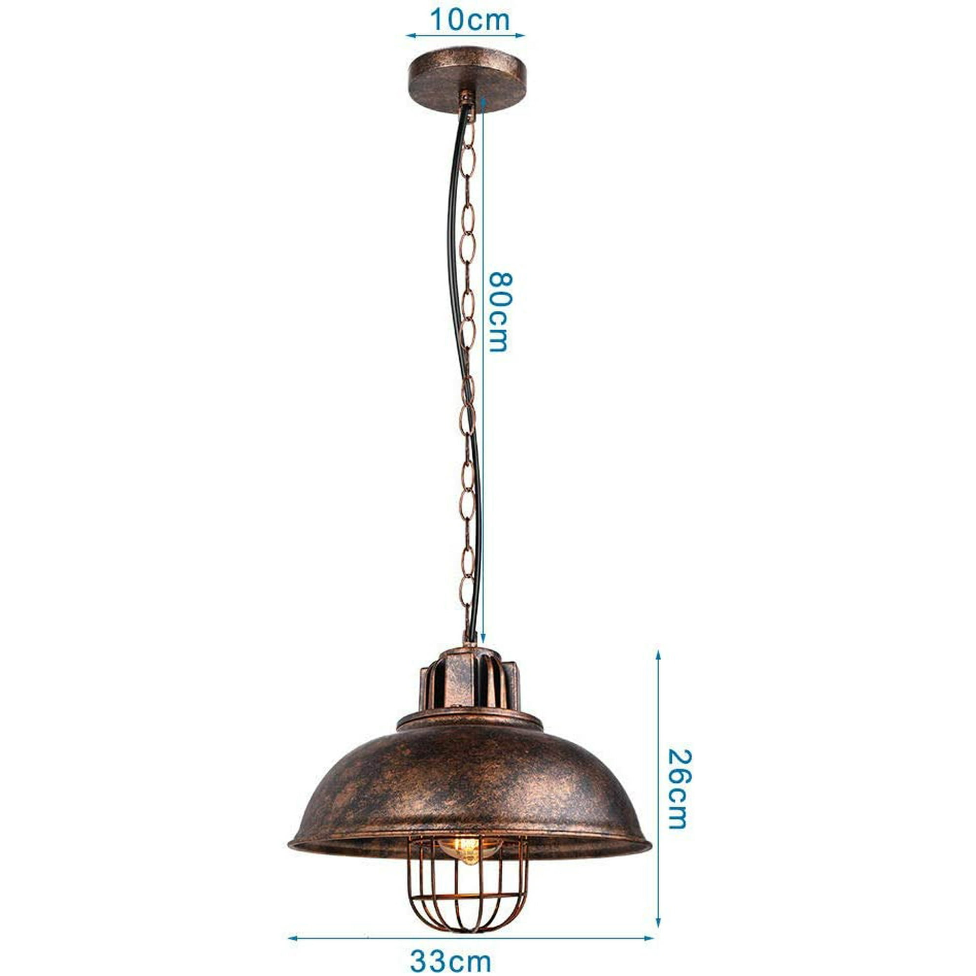 Lustre Suspension Industrielle Vintage E27 Lampe Plafonniers Retro Abat Jour Pour Cuisine Salle A Manger Salon Chambre Restaurant Laiton 91146412