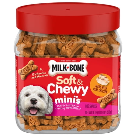 Milk Bone Soft & Chewy Mini’s Dog Treats  Made with Real Chicken  18 oz Canister