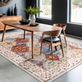 thumbnail image 6 of Wondo Moroccan Vintage Trellis Area Rug - Machine Washable Non-Slip Low-Profile 6x9 Floor Carpet for Living Room, Bedroom, Dining Room, Office & Nursery, Orange, 6 of 9
