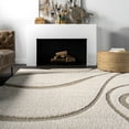 thumbnail image 4 of nuLOOM Krista Contemporary Swirls Shag Indoor Area Rug Beige/Brown, 6' Round, 4 of 5