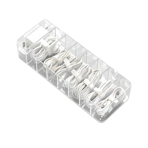 Caja de almacenamiento de cables de datos, caja de gestión de cables de plástico, organizador de cables, diseño de última generación