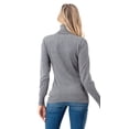 thumbnail image 3 of Cielo LightWeight Knit Turtleneck LongSleeve Sweater heather grey large, 3 of 4