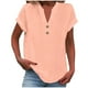thumbnail image 3 of Tops formales,Camiseta de cuello en V para mujer, blusa informal holgada, mezcla de algodón y lino, manga larga para uso diario, sopatenor, 3 of 8