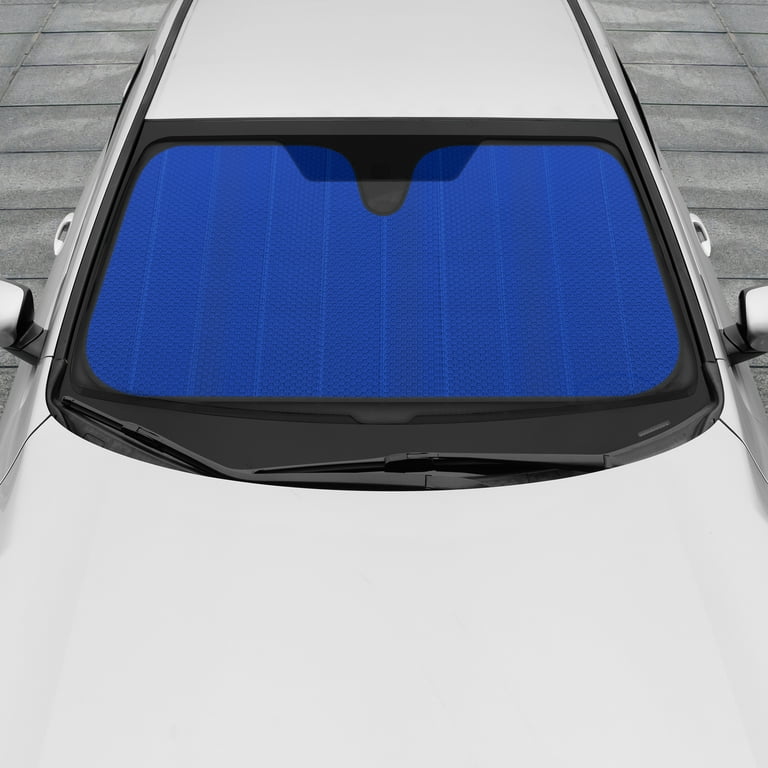 Motor Trend Front Windshield Sun Shade - Accordion Folding Auto Sunshade for Car Truck SUV 58 x 24 inch (Blue)