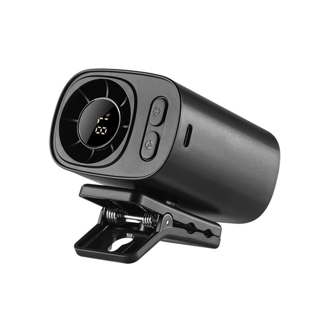 Car Clip On Air Conditioner Fan LED Display Portable Mini Cooling Fan Strong Wind Adjustable Speed USB Rechargeable Quiet Air Circulator for Car Auto Office Travel Home Summer Heat Relief
