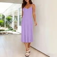 thumbnail image 5 of ClodeEU Women's Spaghetti Strap Sleeveless Midi Dress,Casual A-Line Slip Dress Purple,Women's Plus L, 5 of 8